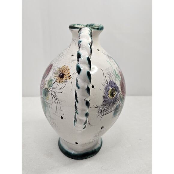 Vintage Ulmer Keramik Floral Pitcher Mid Century Pottery Germany #206 - Picture 5 of 12